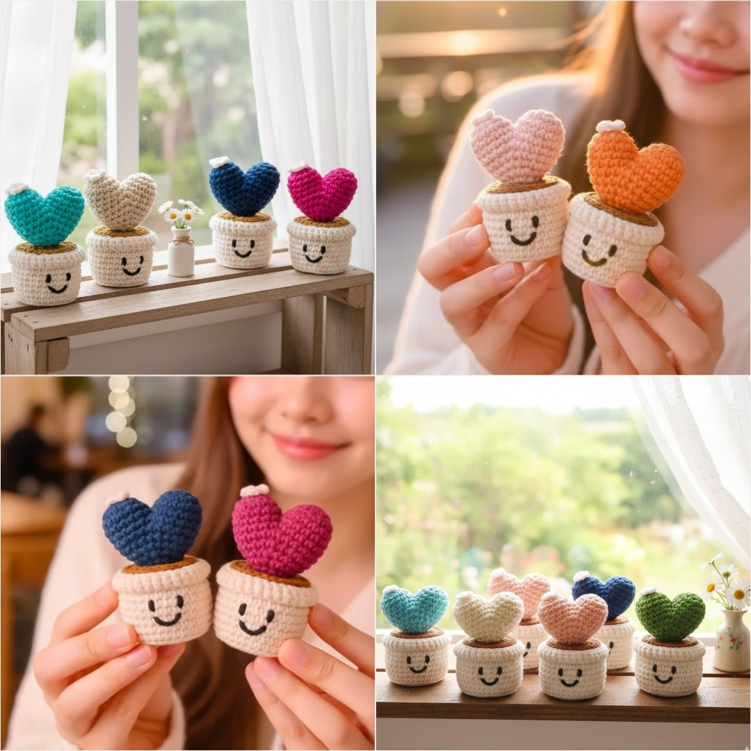 Cutesie Colorful Heartpots Crochet Pattern