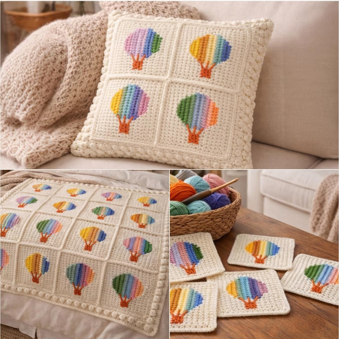 Cutesie Colorful Hot Air Balloon Crochet Pattern