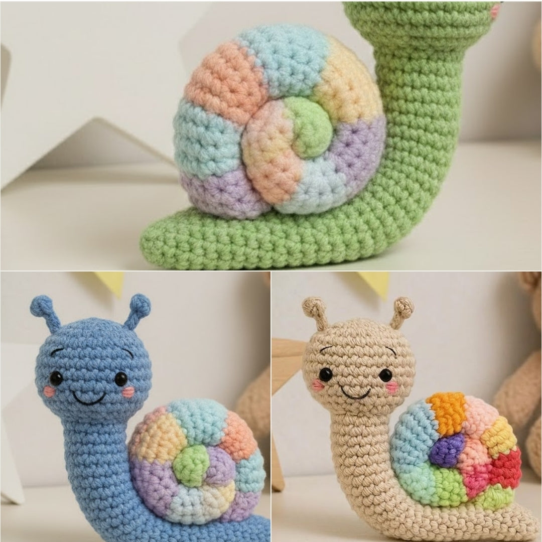 Cutesie Easy Little Colorful Snail Crochet Pattern