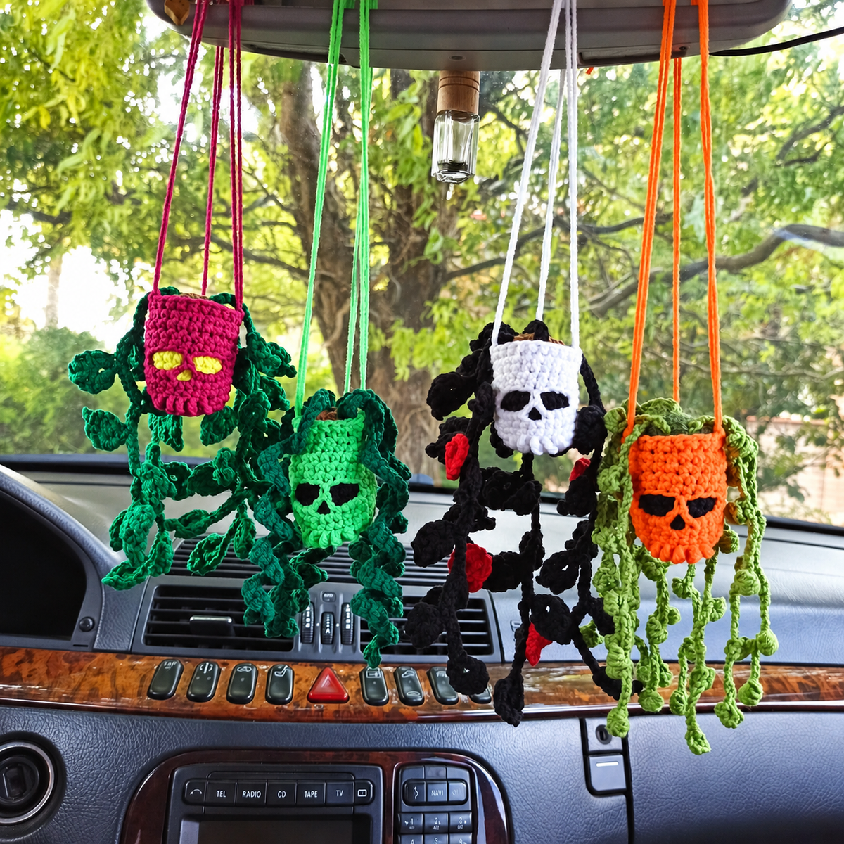Enchanted Skull Garden Ornament Crochet Pattern