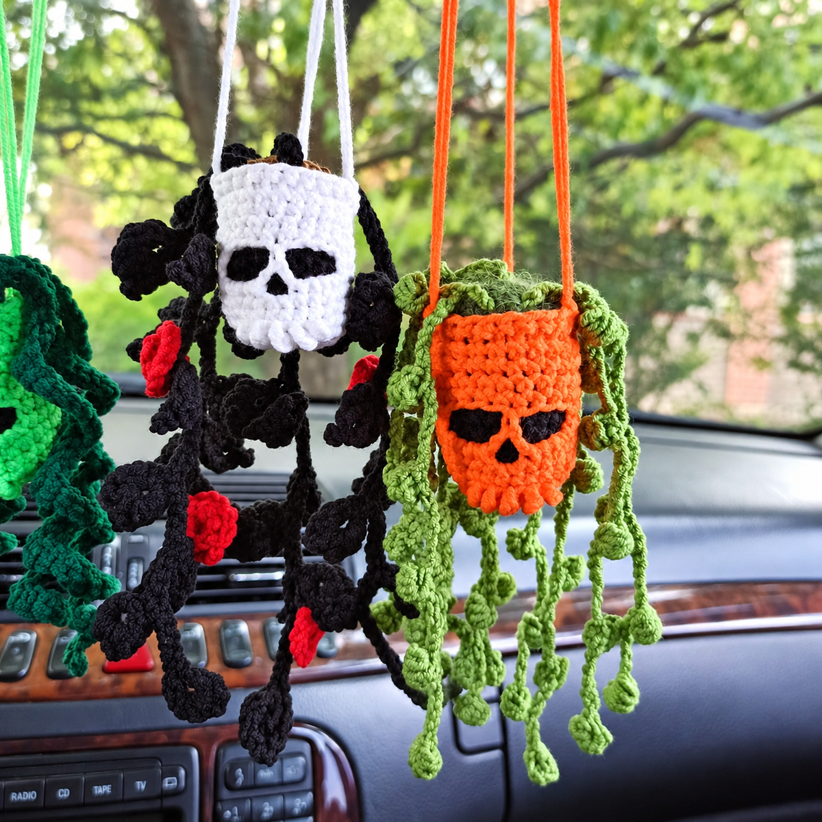 Enchanted Skull Garden Ornament Crochet Pattern
