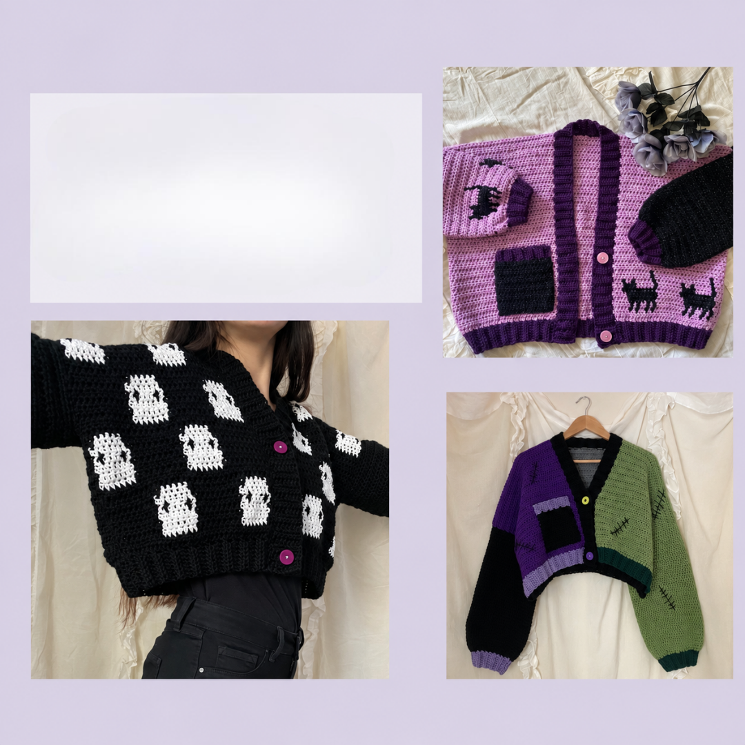 Spooky Motif Cardigan Collection Crochet Pattern
