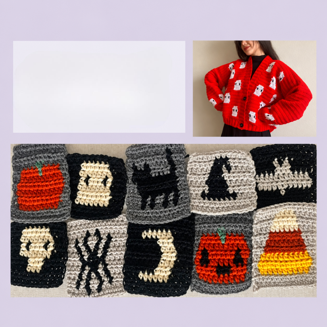 Spooky Motif Cardigan Collection Crochet Pattern