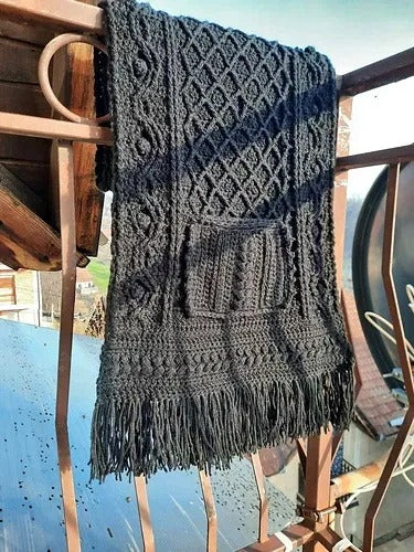 Textured Pocket Shawl Crochet Pattern