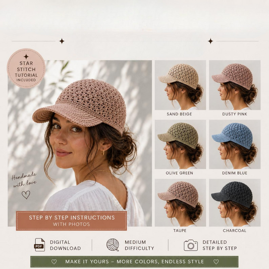 Lightweight Sun Shield Cap Crochet Pattern
