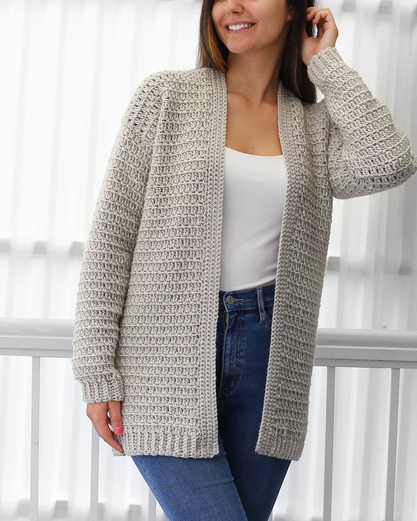 Beginners Cardigan Crochet Pattern - XS to 3XL Sizes