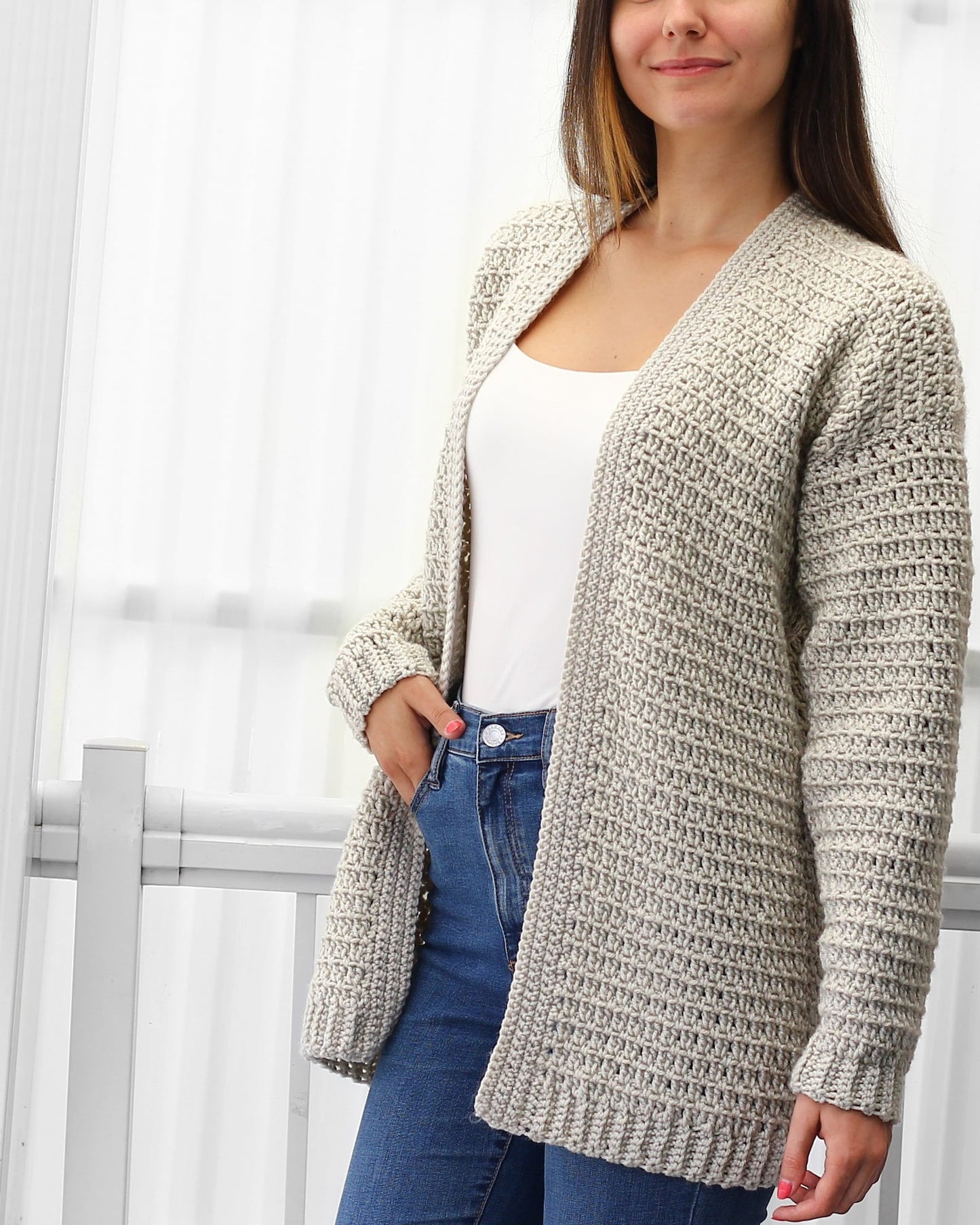 Beginners Cardigan Crochet Pattern - XS to 3XL Sizes