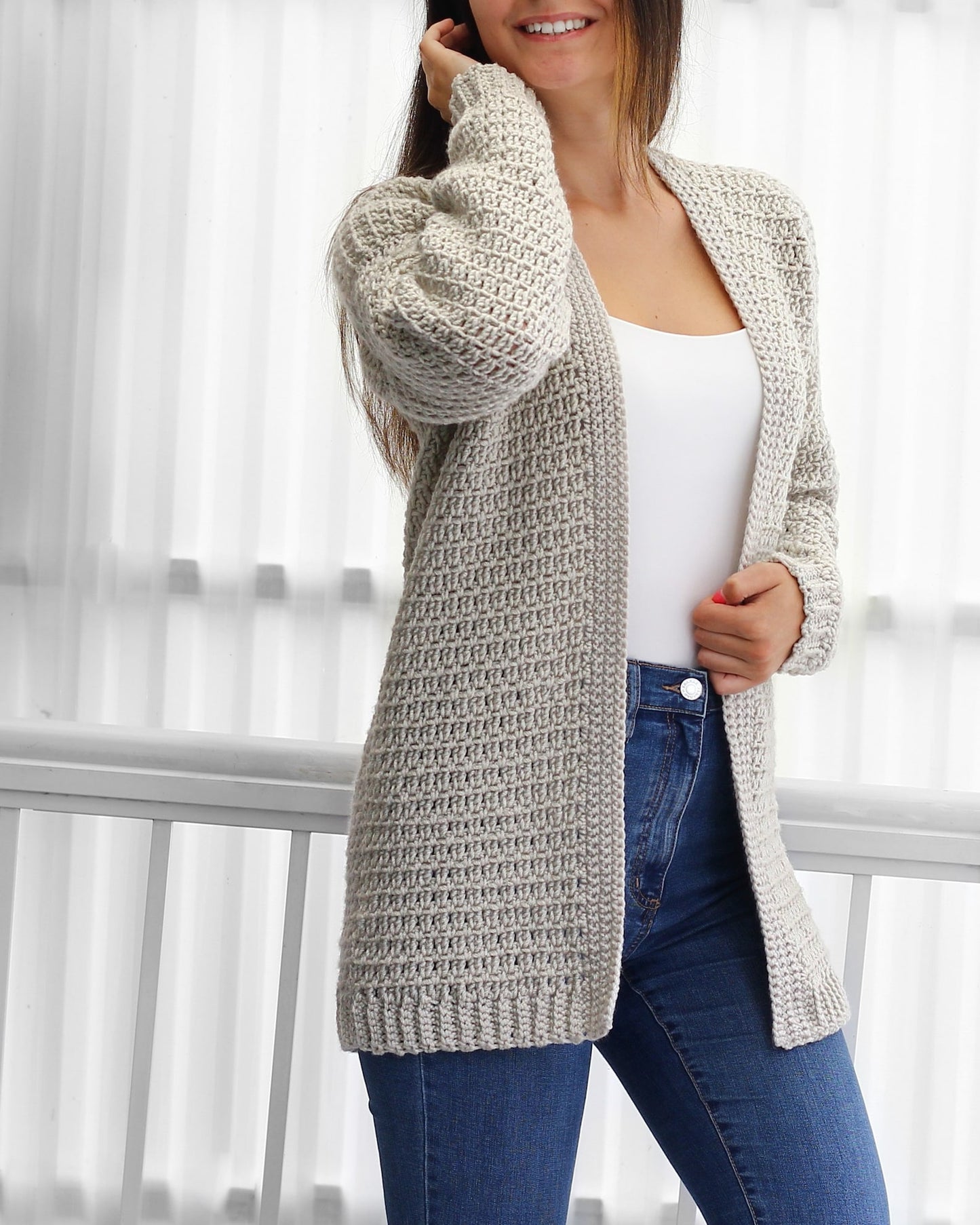 Beginners Cardigan Crochet Pattern - XS to 3XL Sizes