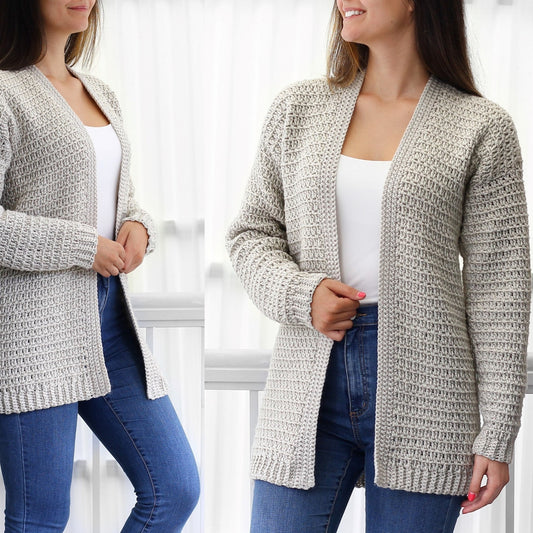 Beginners Cardigan Crochet Pattern - XS to 3XL Sizes