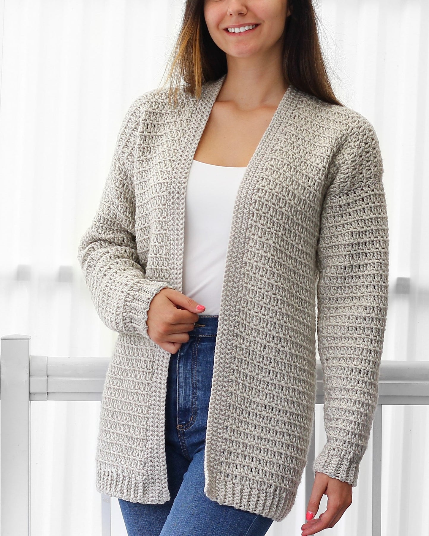 Beginners Cardigan Crochet Pattern - XS to 3XL Sizes