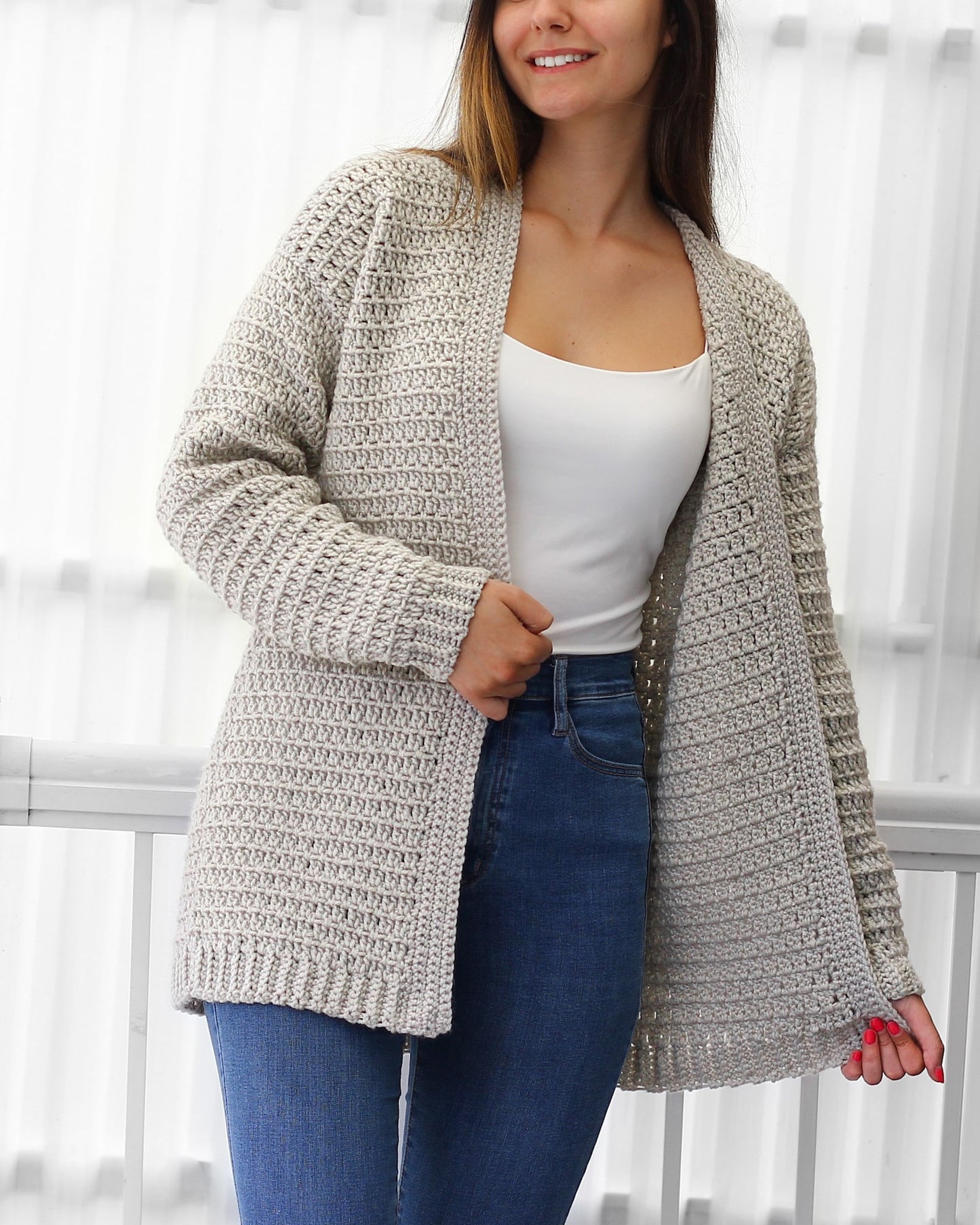 Beginners Cardigan Crochet Pattern - XS to 3XL Sizes