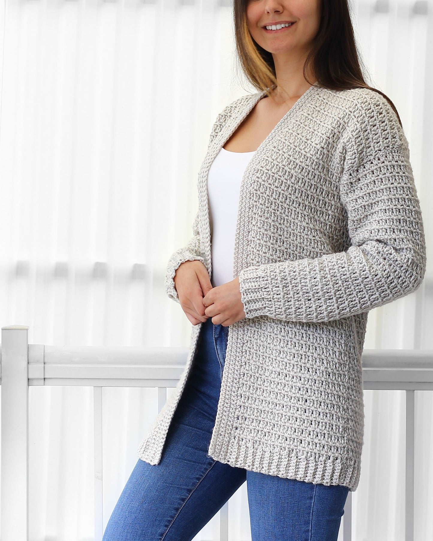 Beginners Cardigan Crochet Pattern - XS to 3XL Sizes