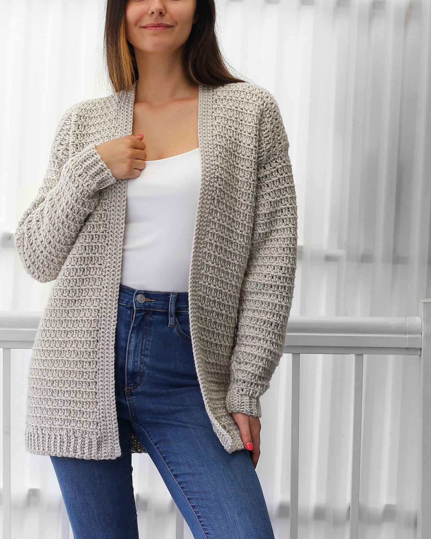 Beginners Cardigan Crochet Pattern - XS to 3XL Sizes