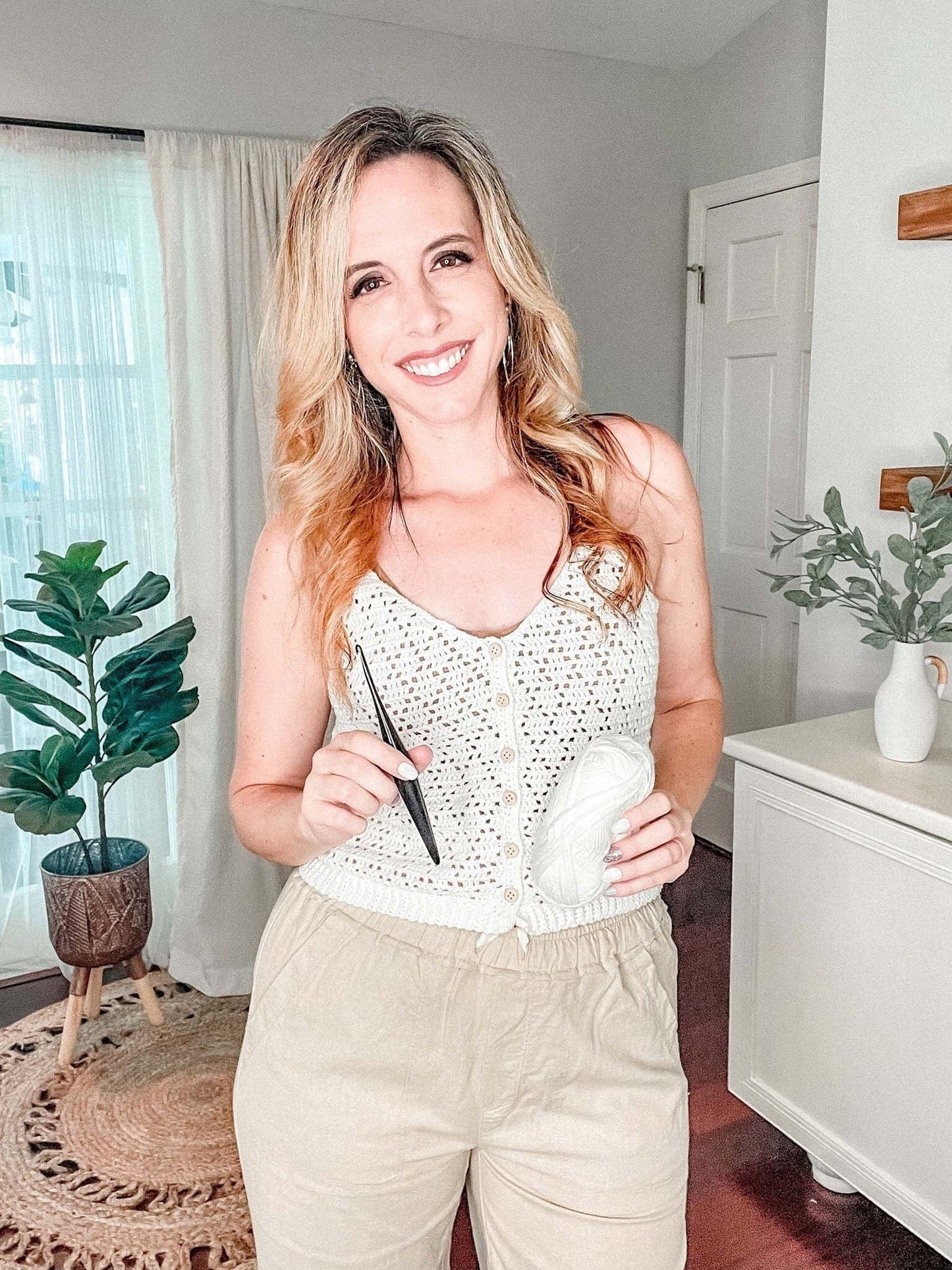 Trendy Summer Buttoned Tank Top Crochet Pattern