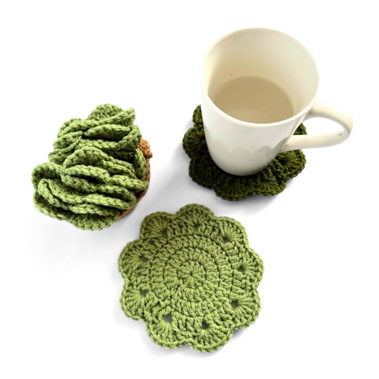 Set Of Flower Coasters Crochet Pattern