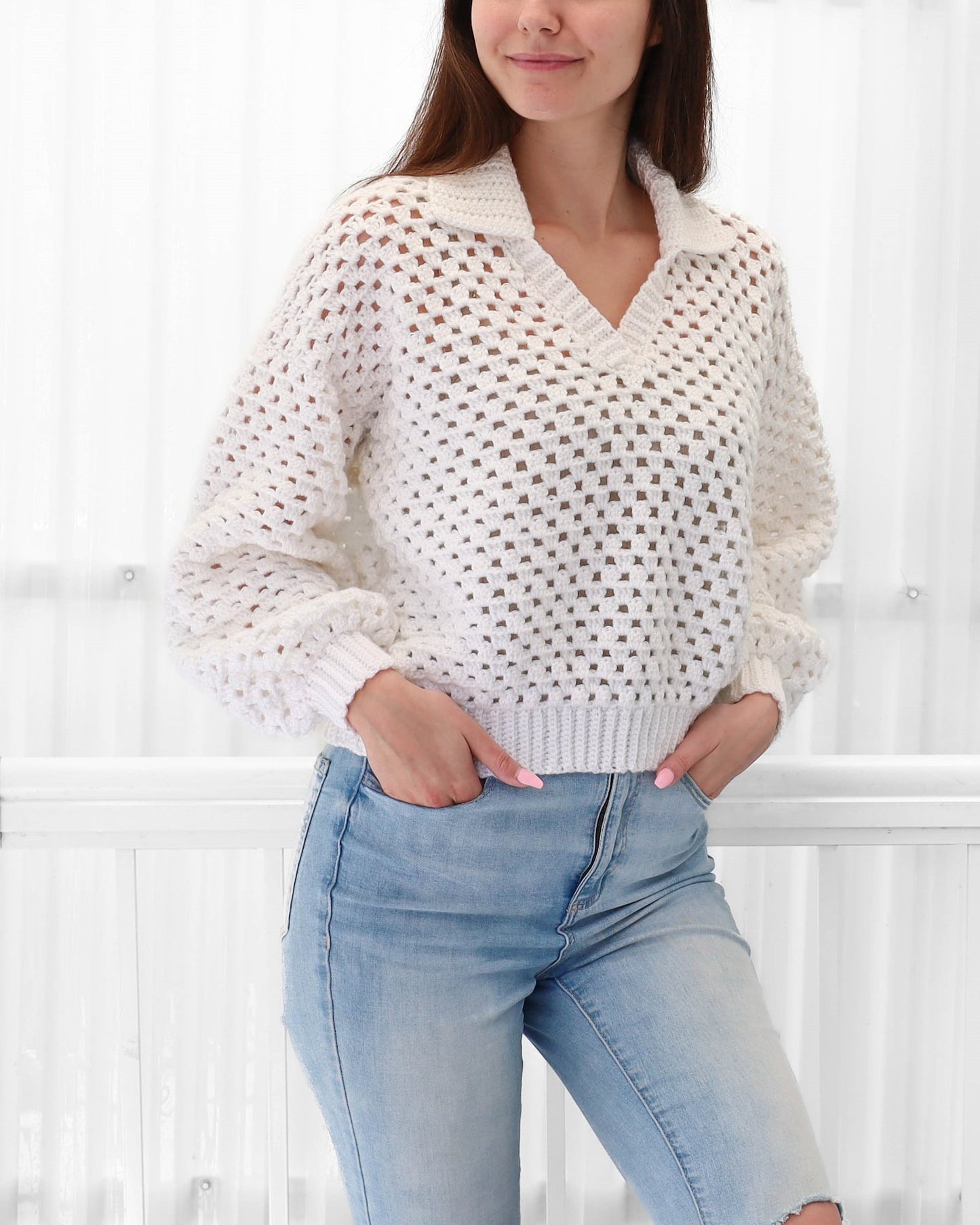 Polo Sweater Top Crochet Pattern