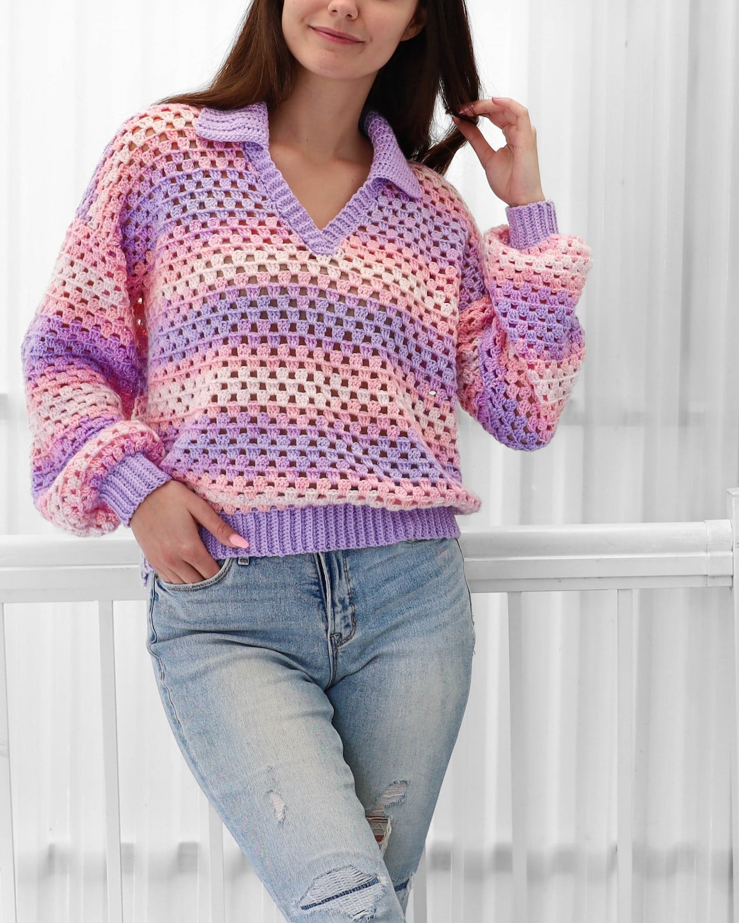 Polo Sweater Top Crochet Pattern