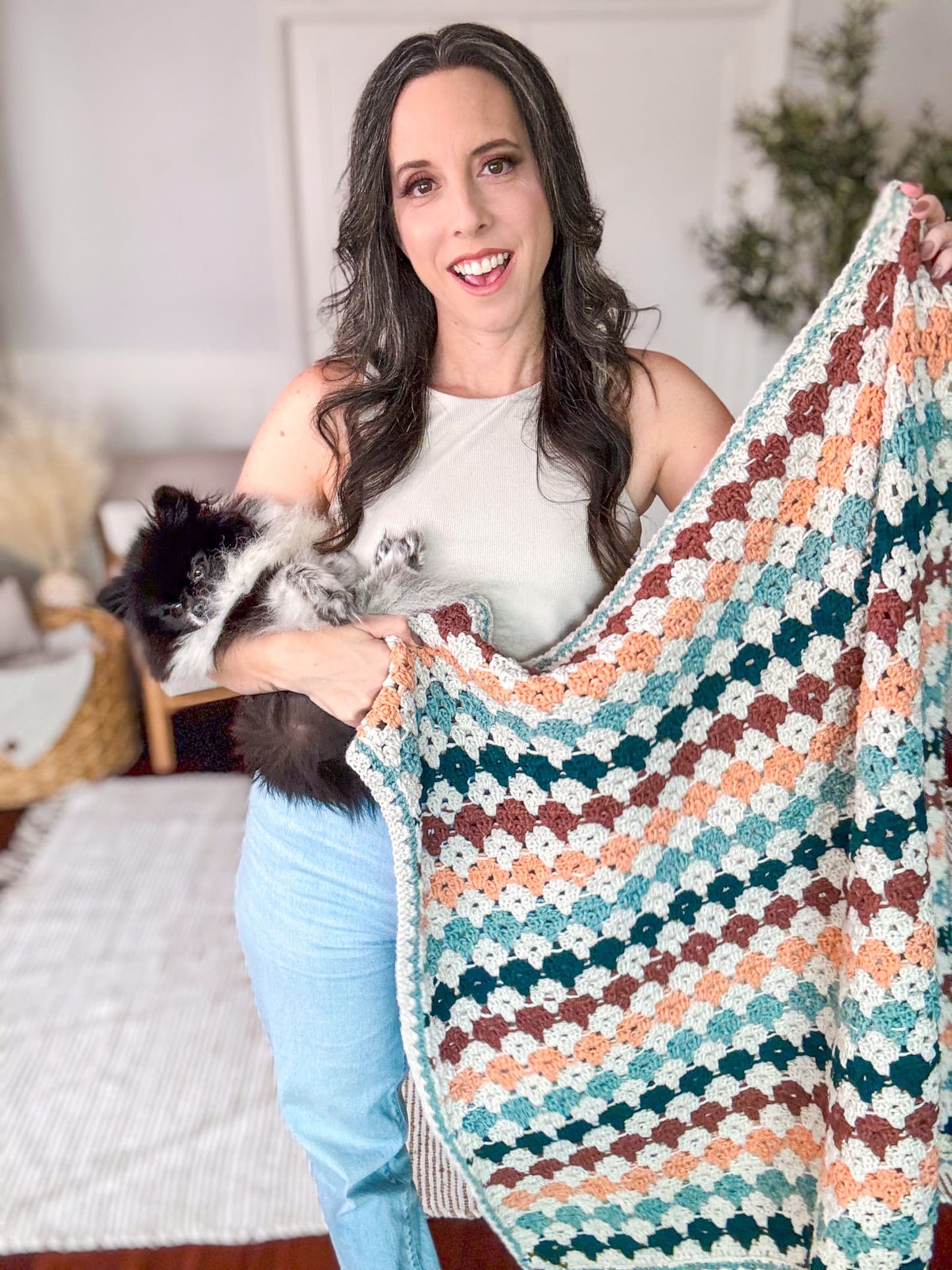 Aztec Stitch Blanket Crochet Pattern
