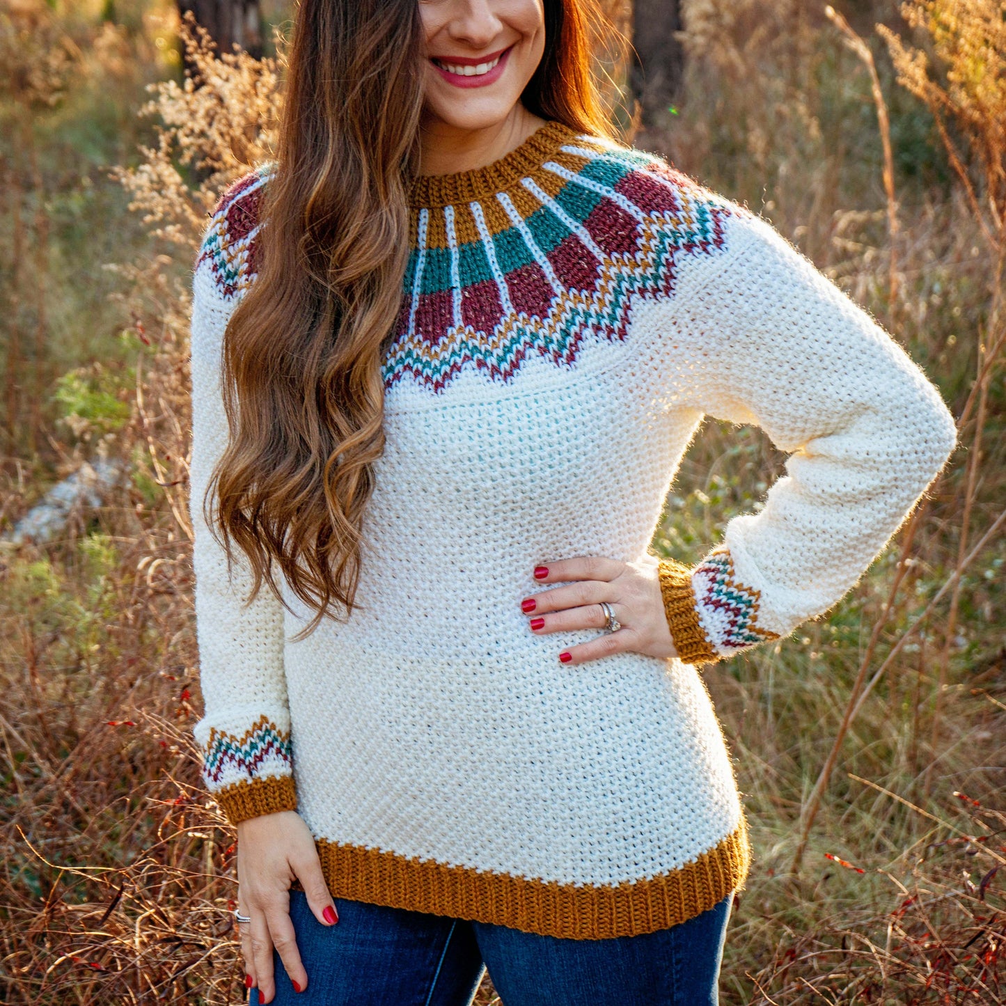 Aztec Style Comfy Sweater Crochet Pattern