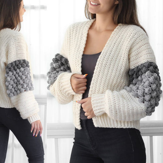 Fashionable Fluffy Arm Cardigan Crochet Pattern