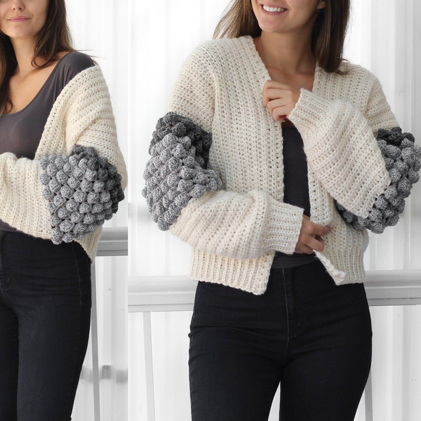 Fashionable Fluffy Arm Cardigan Crochet Pattern
