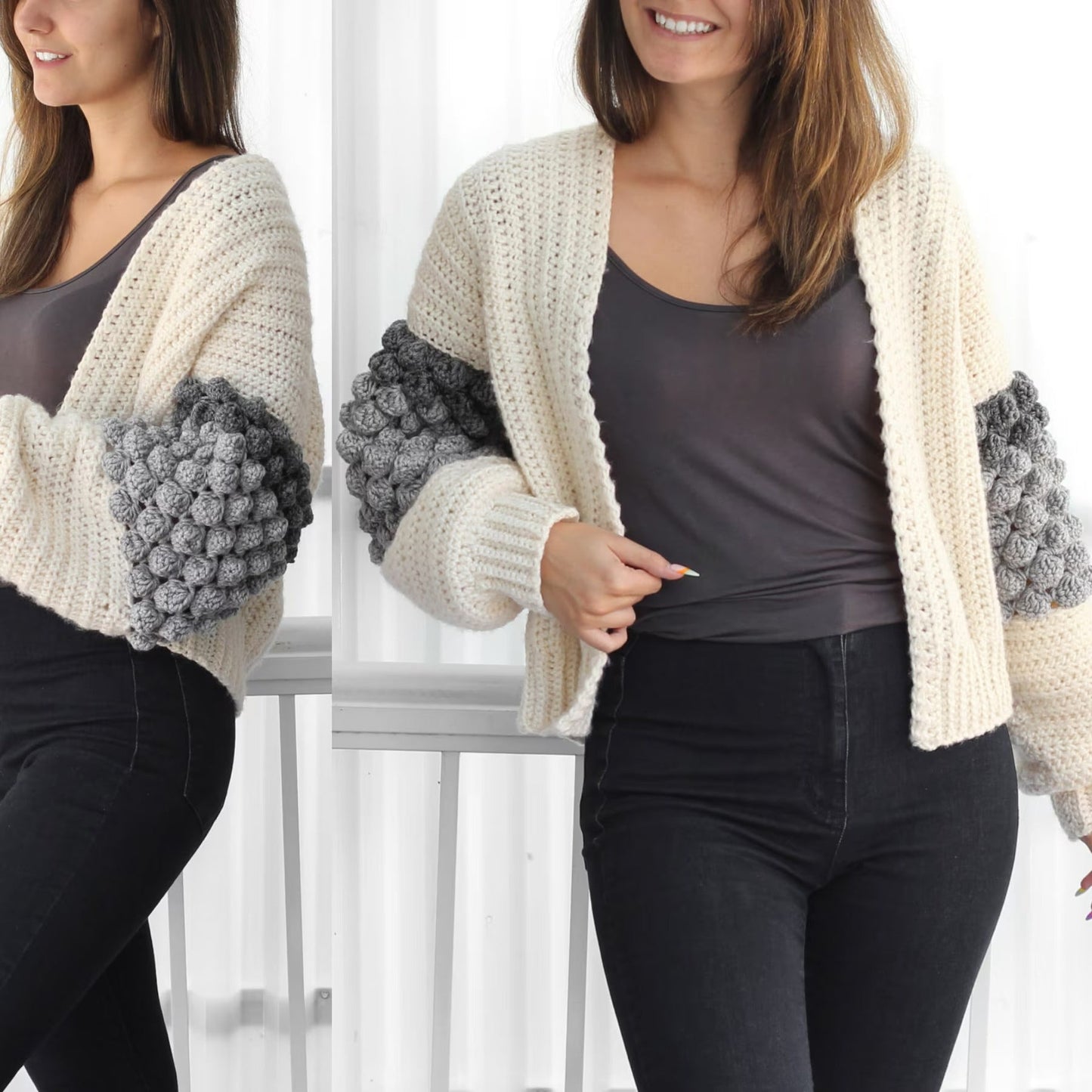 Fashionable Fluffy Arm Cardigan Crochet Pattern