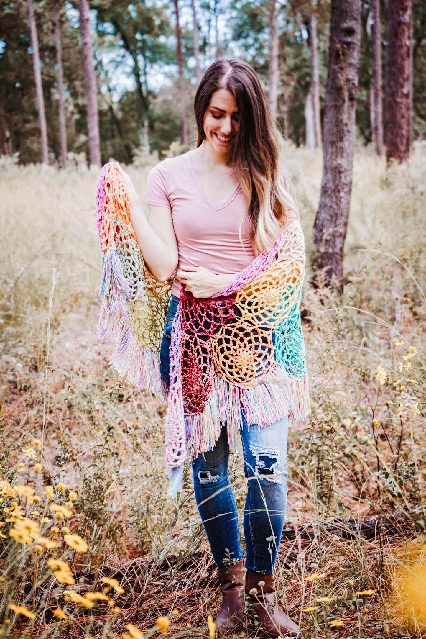 Hexa Mesh Trendy Summer Shawl Crochet Pattern