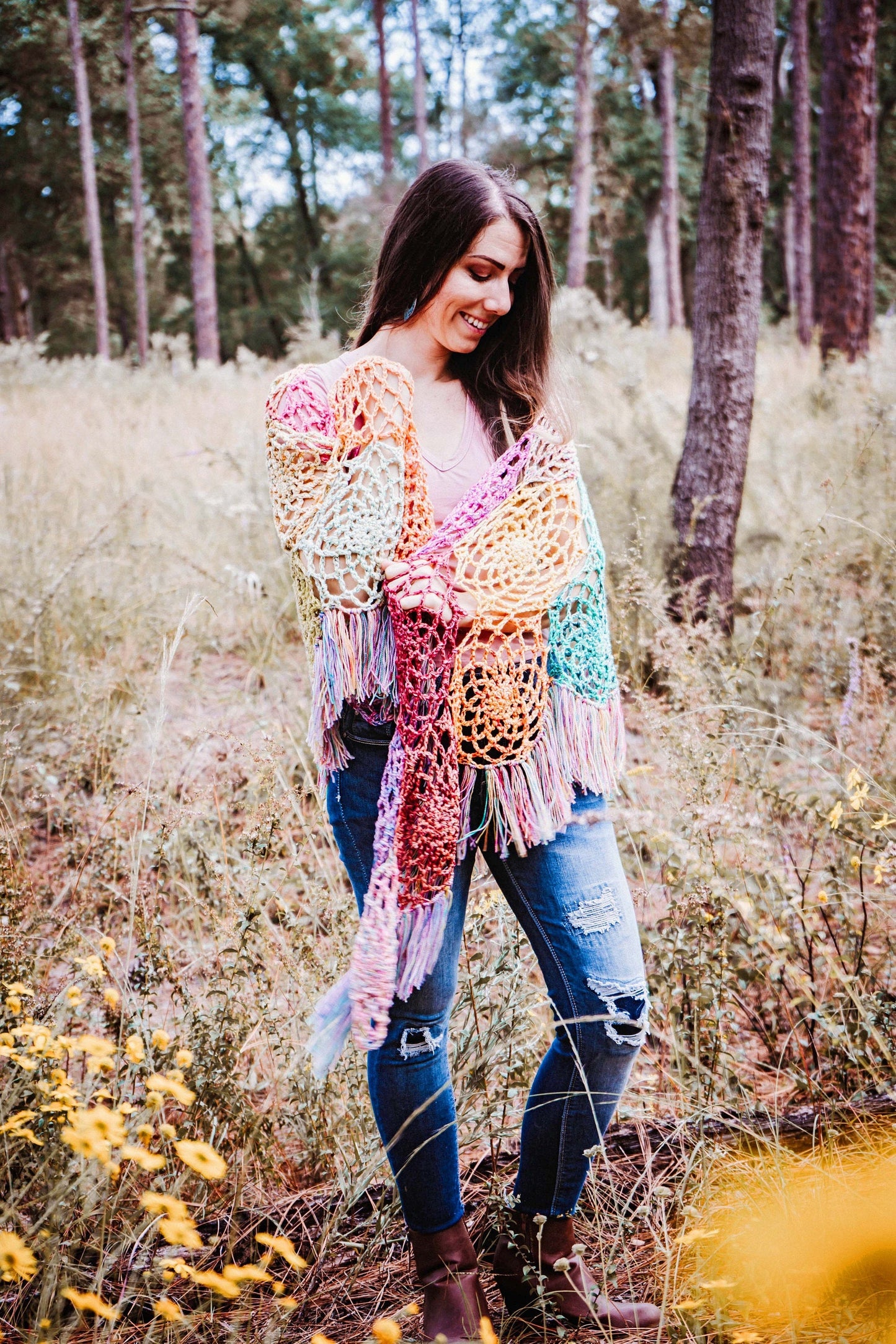Hexa Mesh Trendy Summer Shawl Crochet Pattern