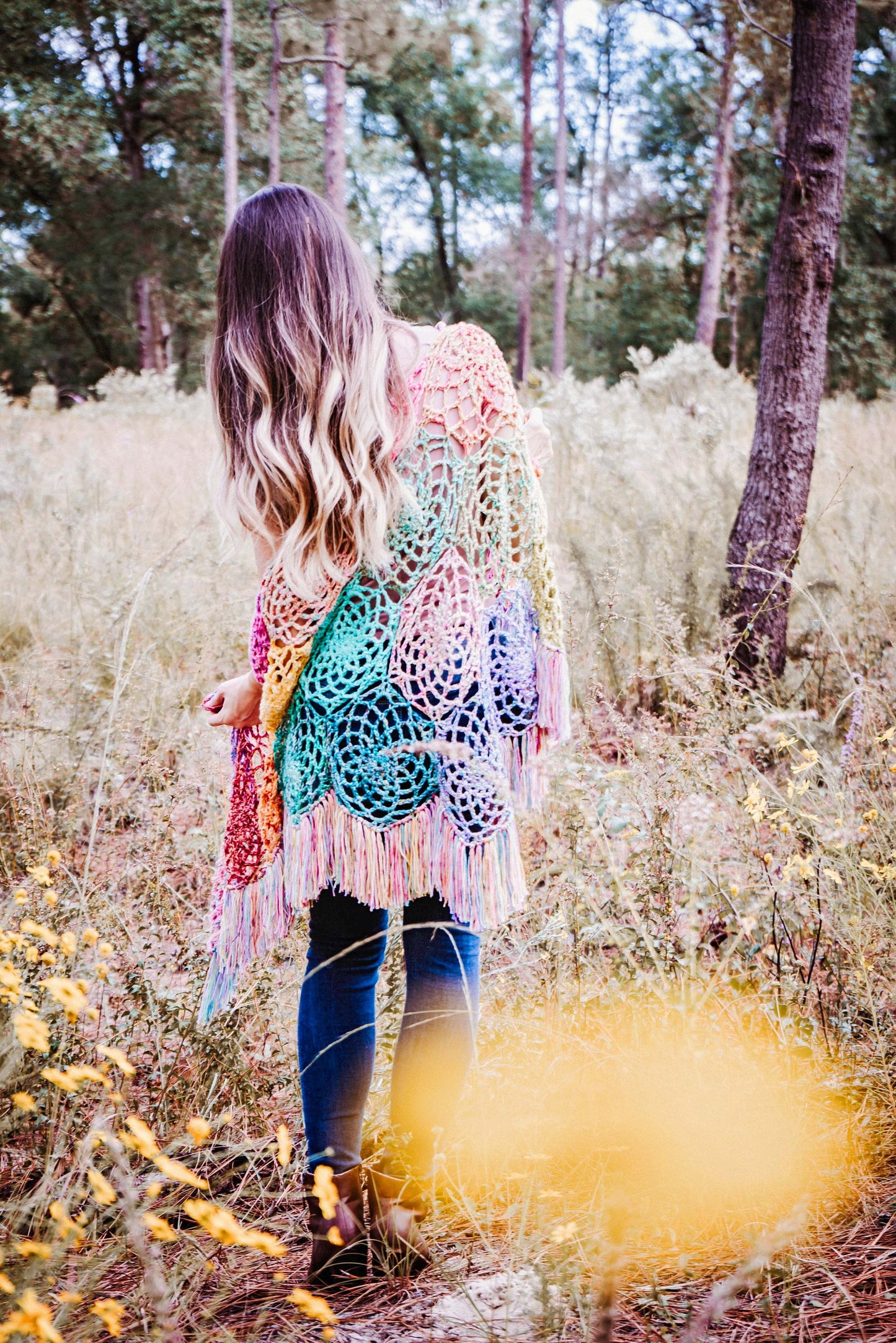 Hexa Mesh Trendy Summer Shawl Crochet Pattern