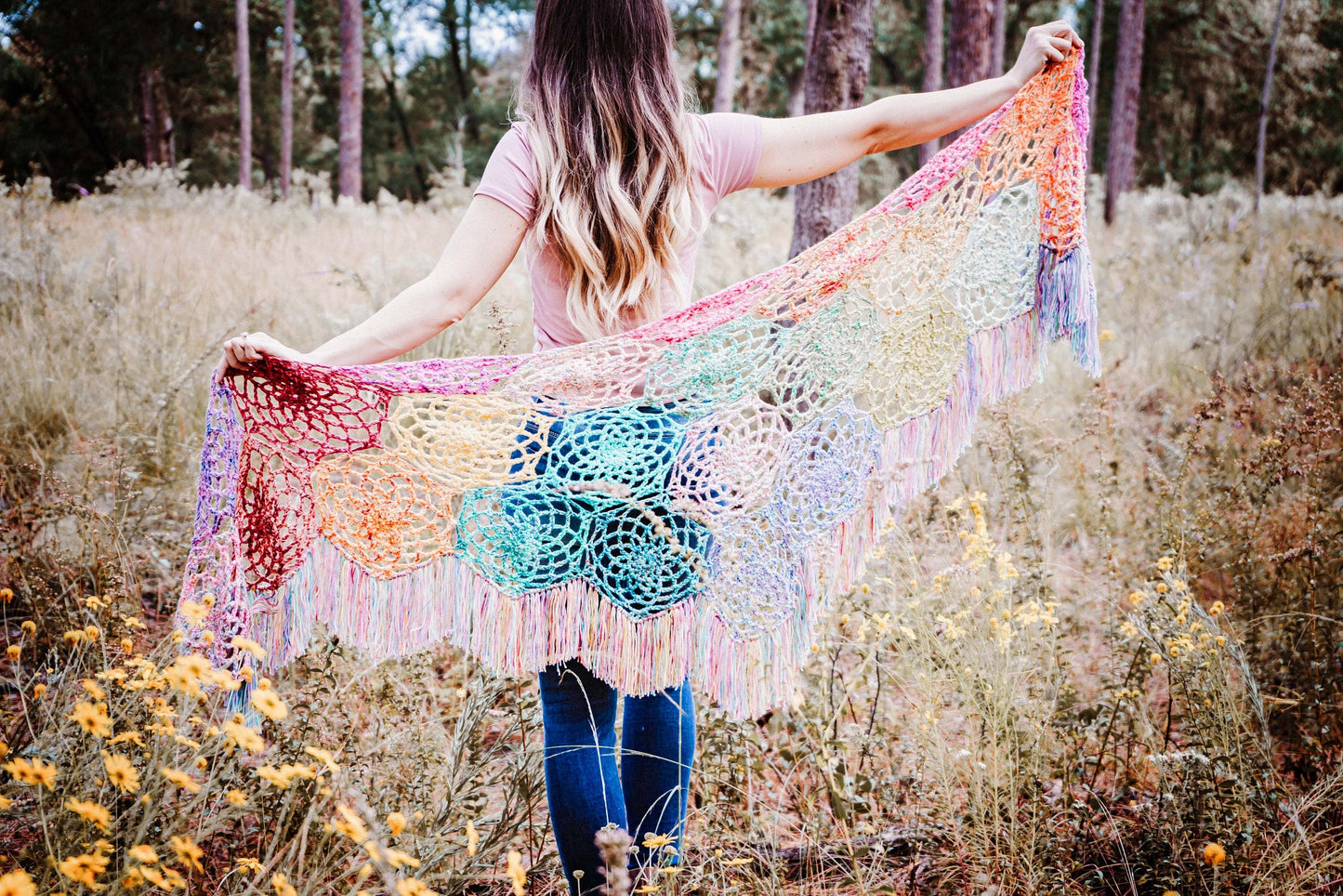 Hexa Mesh Trendy Summer Shawl Crochet Pattern