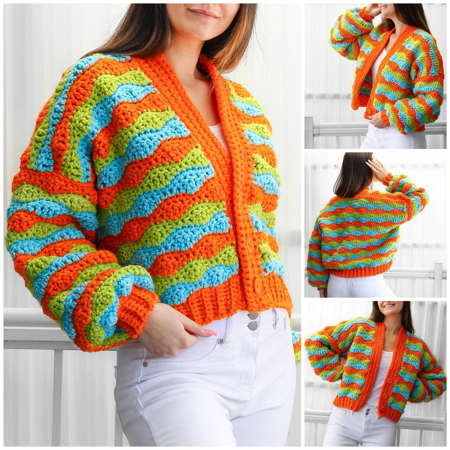 Buttoned Comfy Chunky Cardigan Crochet Pattern