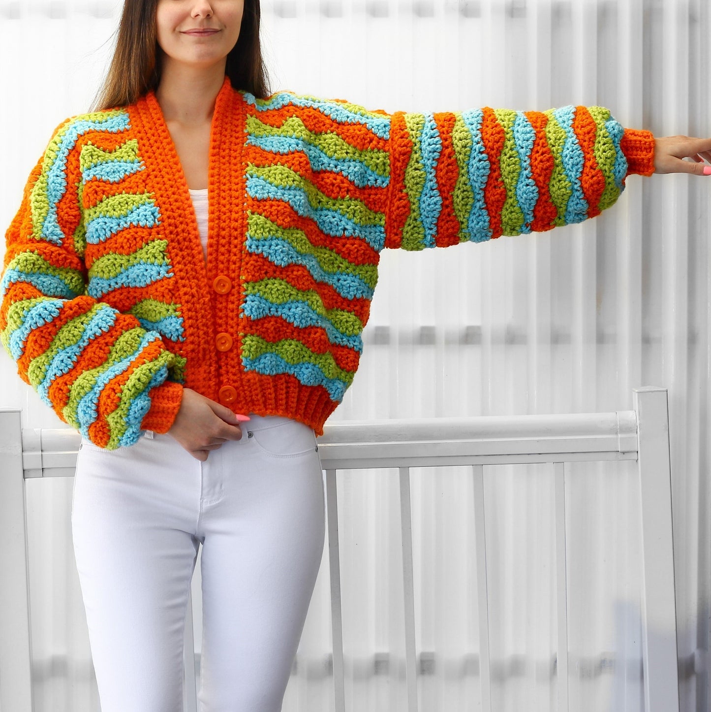 Buttoned Comfy Chunky Cardigan Crochet Pattern