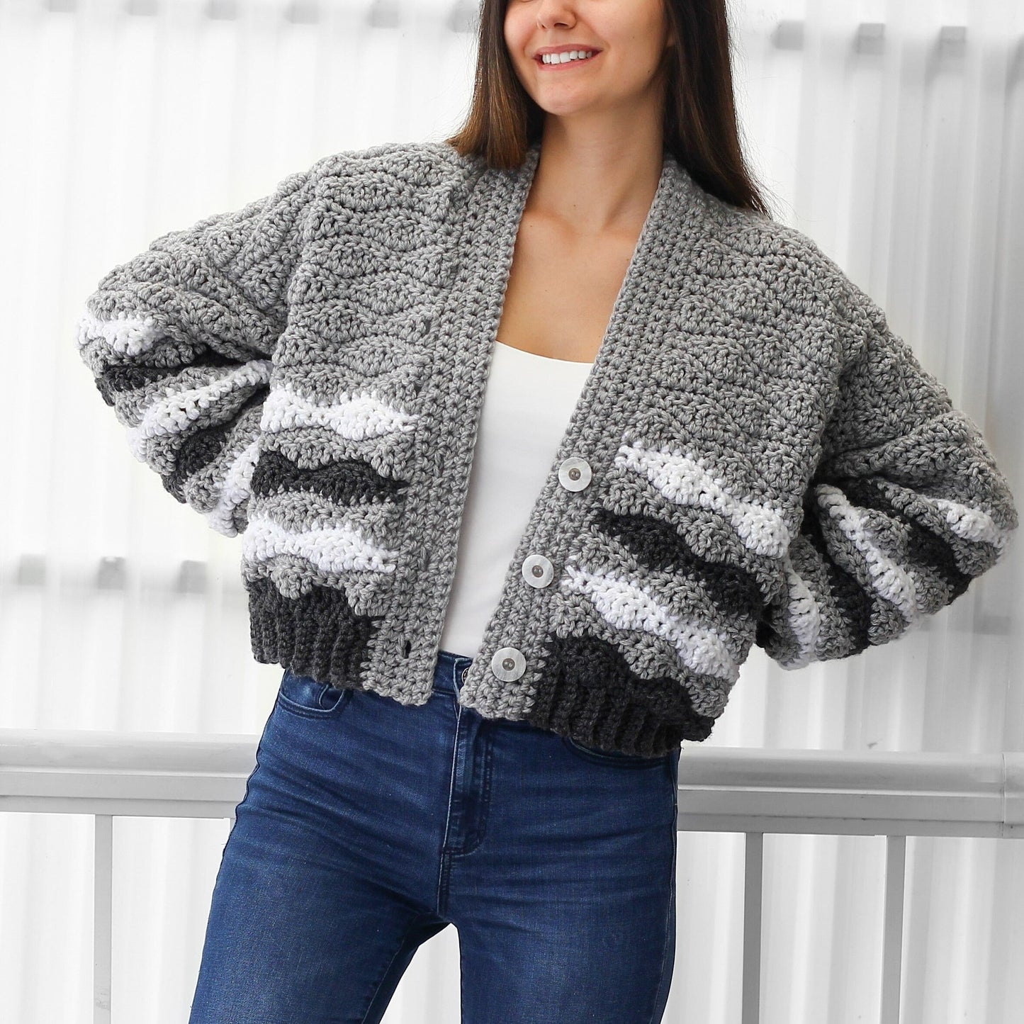 Buttoned Comfy Chunky Cardigan Crochet Pattern