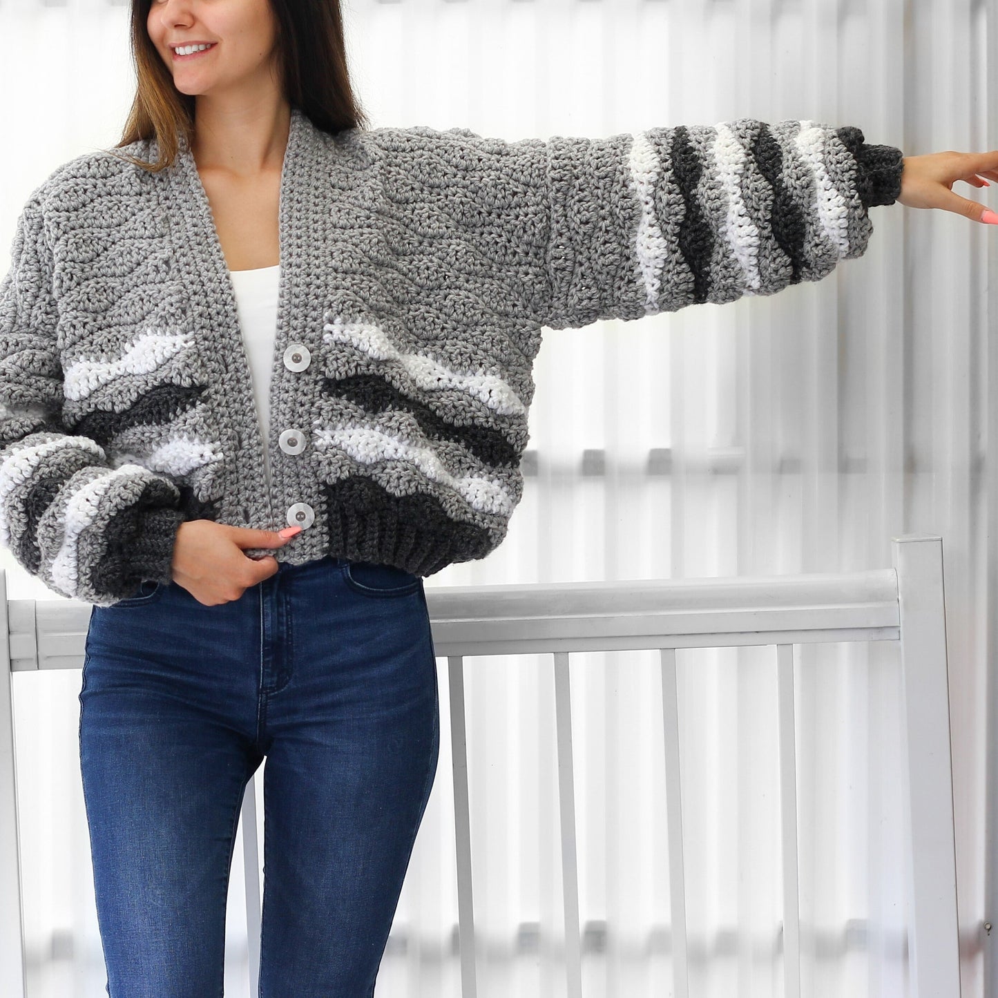 Buttoned Comfy Chunky Cardigan Crochet Pattern