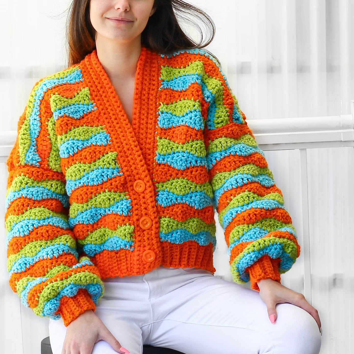 Buttoned Comfy Chunky Cardigan Crochet Pattern