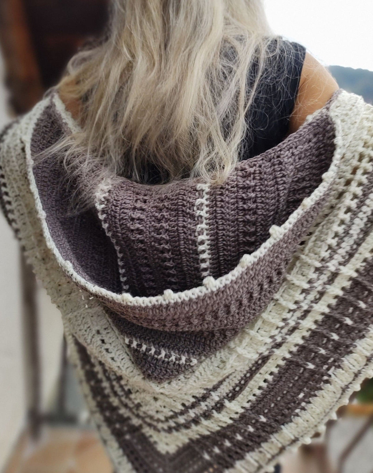 Cozy Hooded Triangle Shawl Crochet Pattern