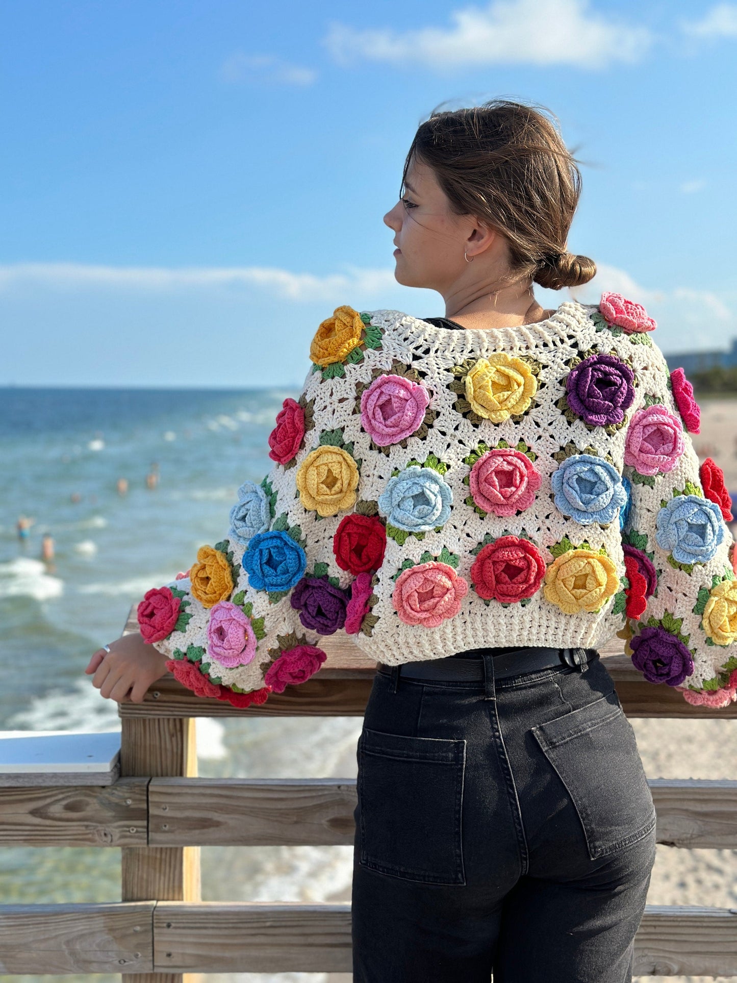 Jacket Full of Rose Crochet Pattern