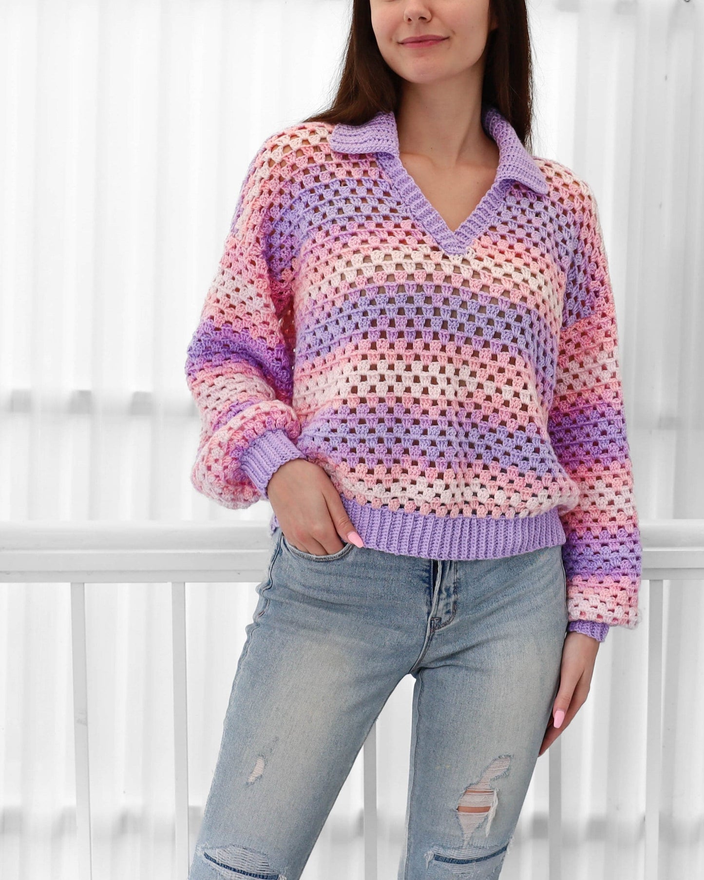 Polo Sweater Top Crochet Pattern