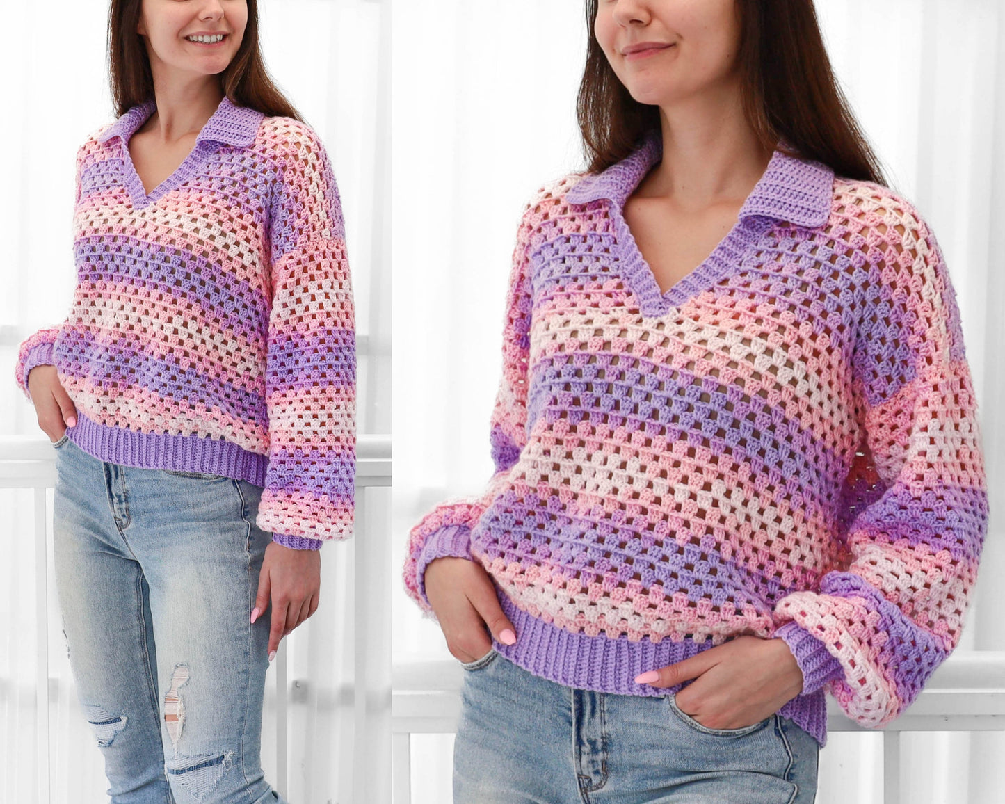 Polo Sweater Top Crochet Pattern