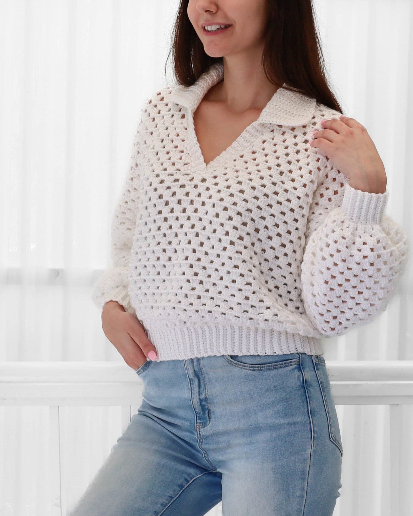 Polo Sweater Top Crochet Pattern