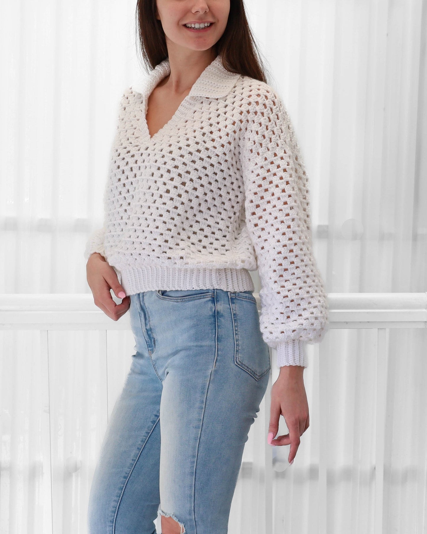 Polo Sweater Top Crochet Pattern