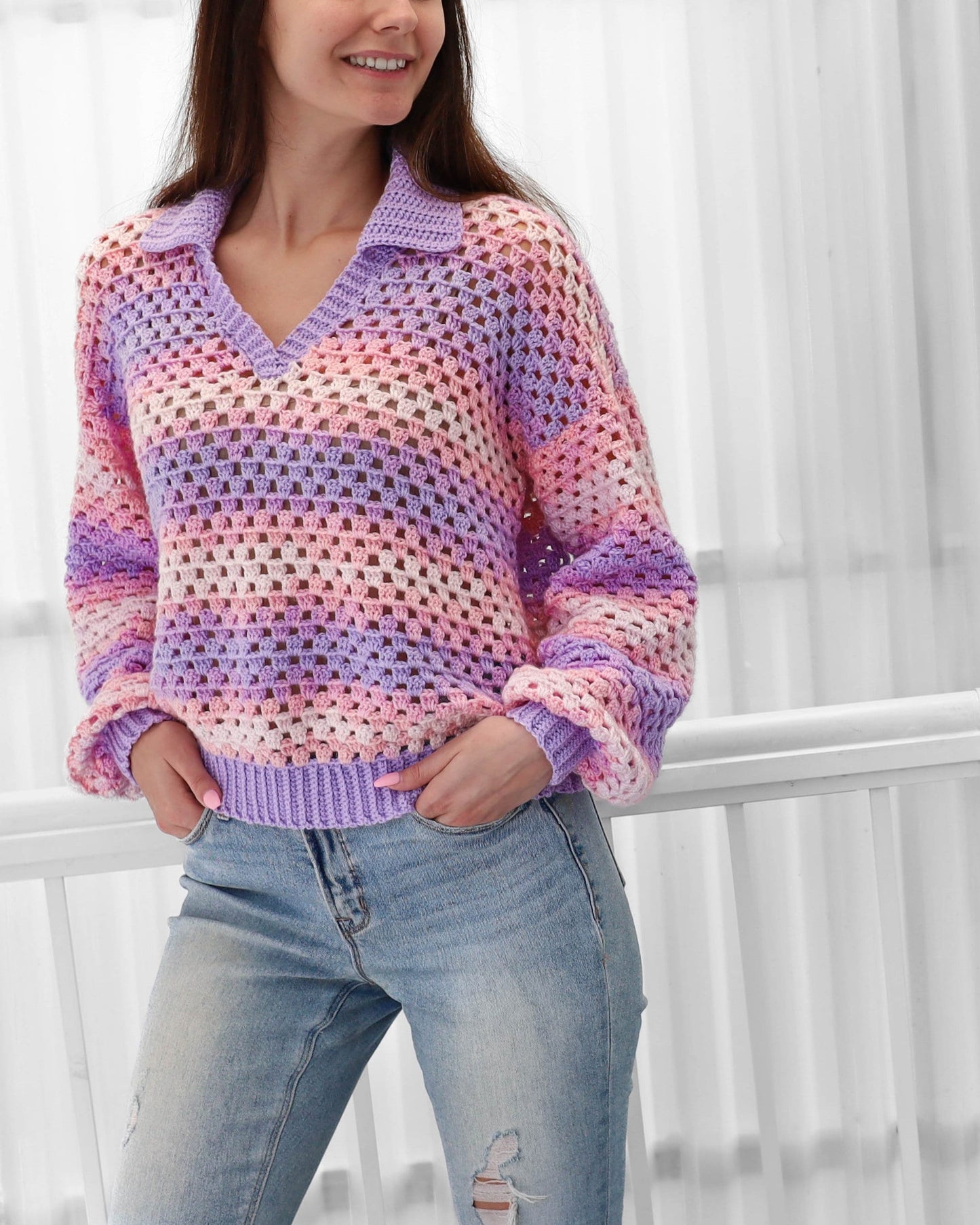 Polo Sweater Top Crochet Pattern