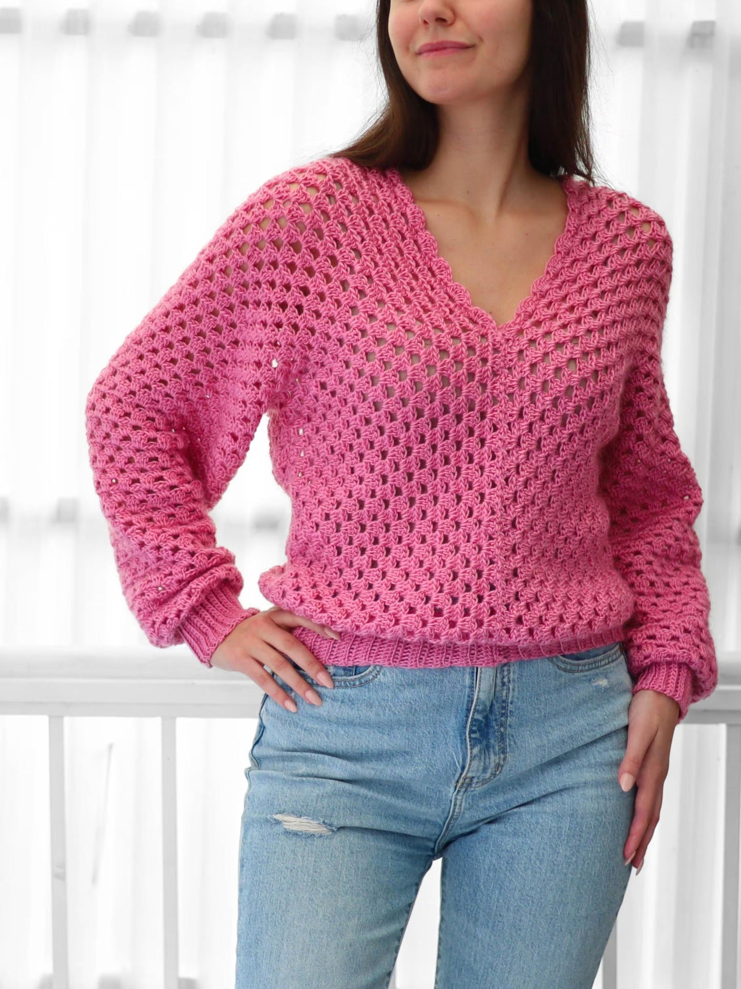 Vneck Trendy Pullover Crochet Pattern