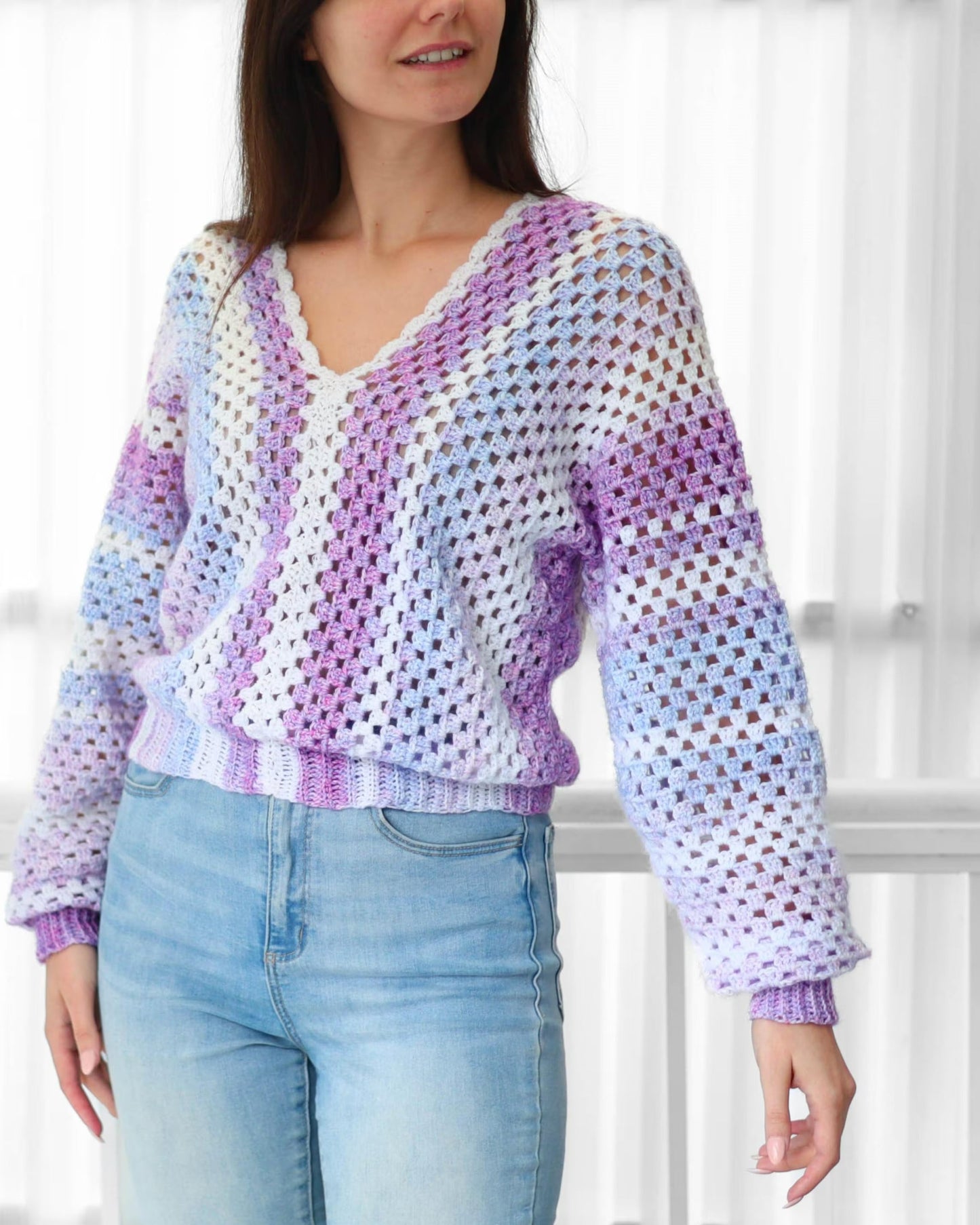 Vneck Trendy Pullover Crochet Pattern