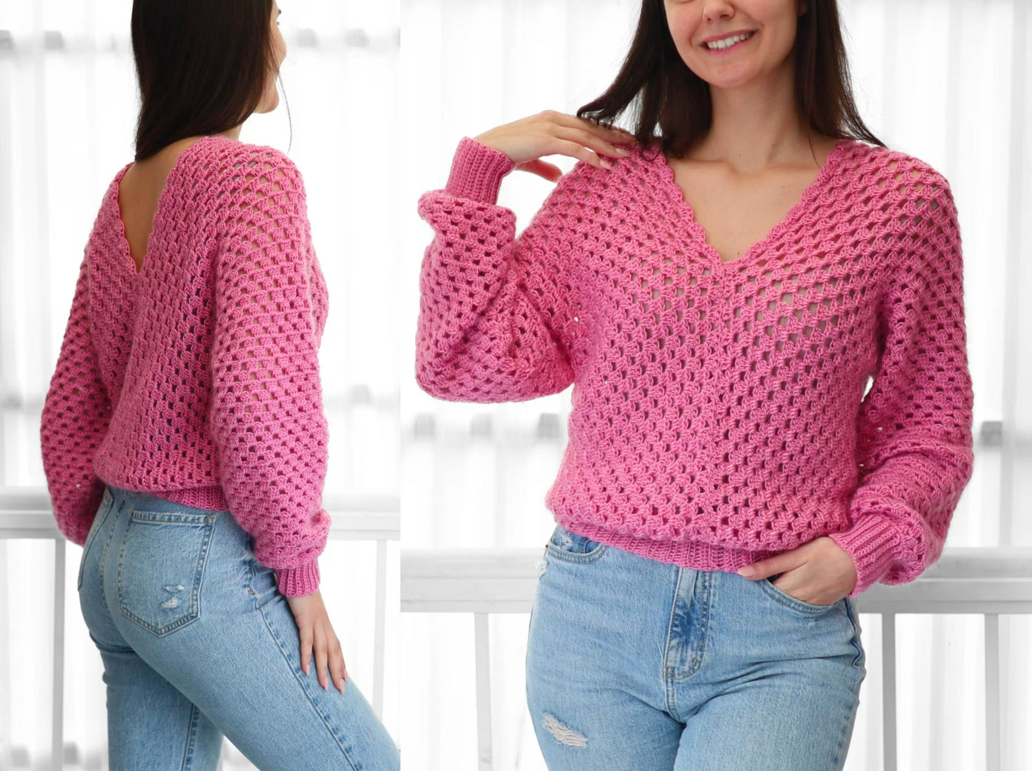 Vneck Trendy Pullover Crochet Pattern