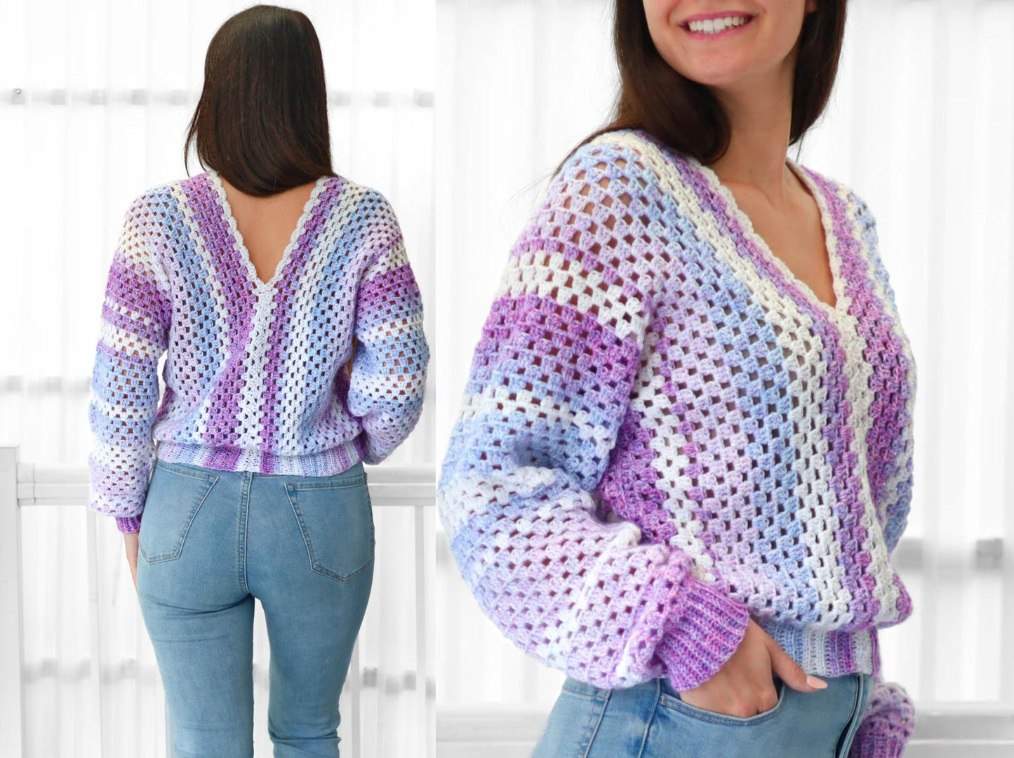 Vneck Trendy Pullover Crochet Pattern