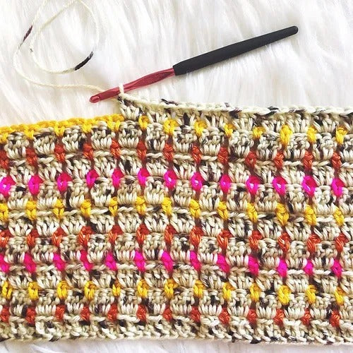 Colorburst Block Throw Crochet Pattern