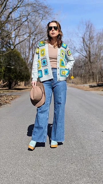 Patchwork Petal Cardigan Crochet Pattern