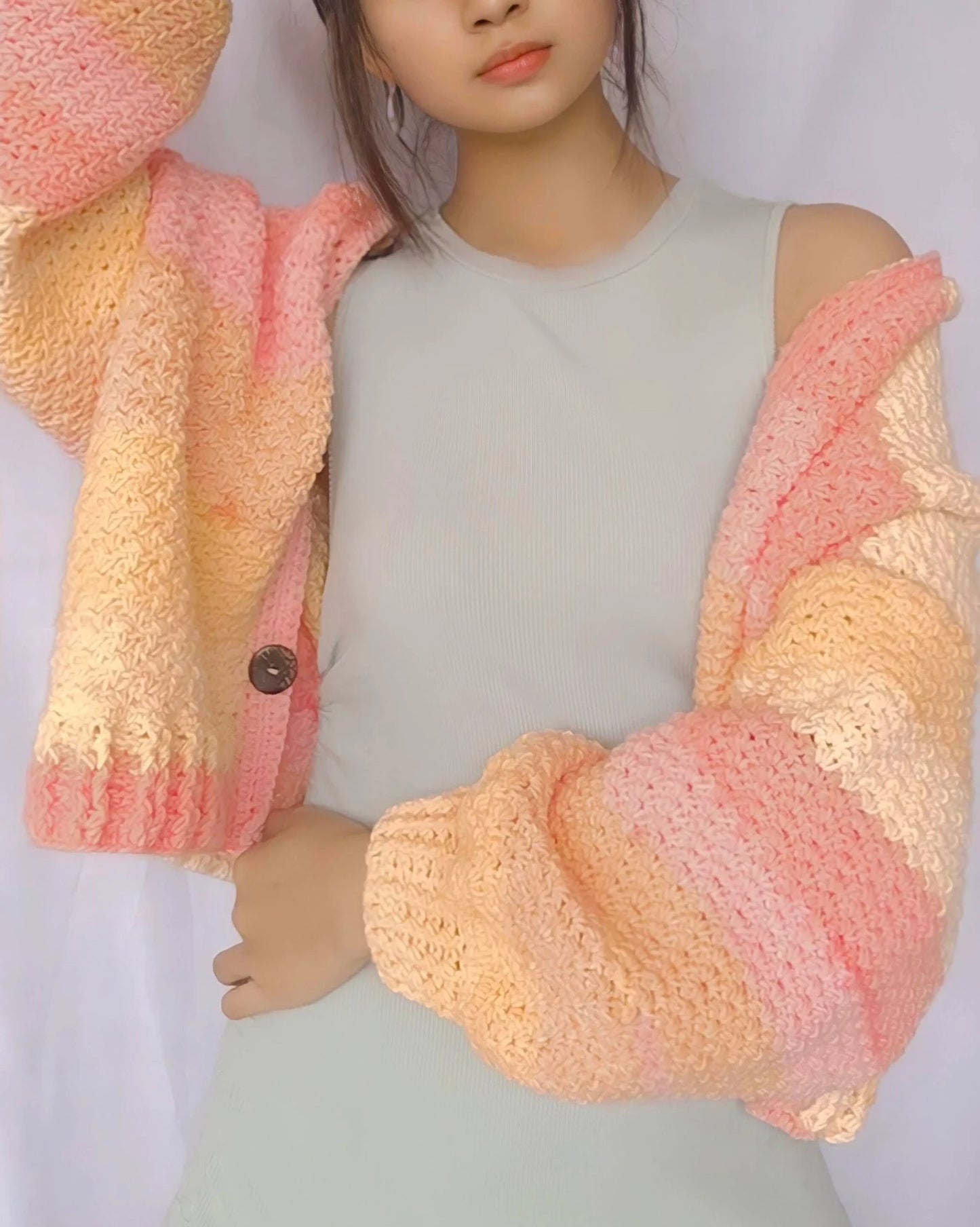 Bold Colorblock Longline Cardigan Crochet Pattern