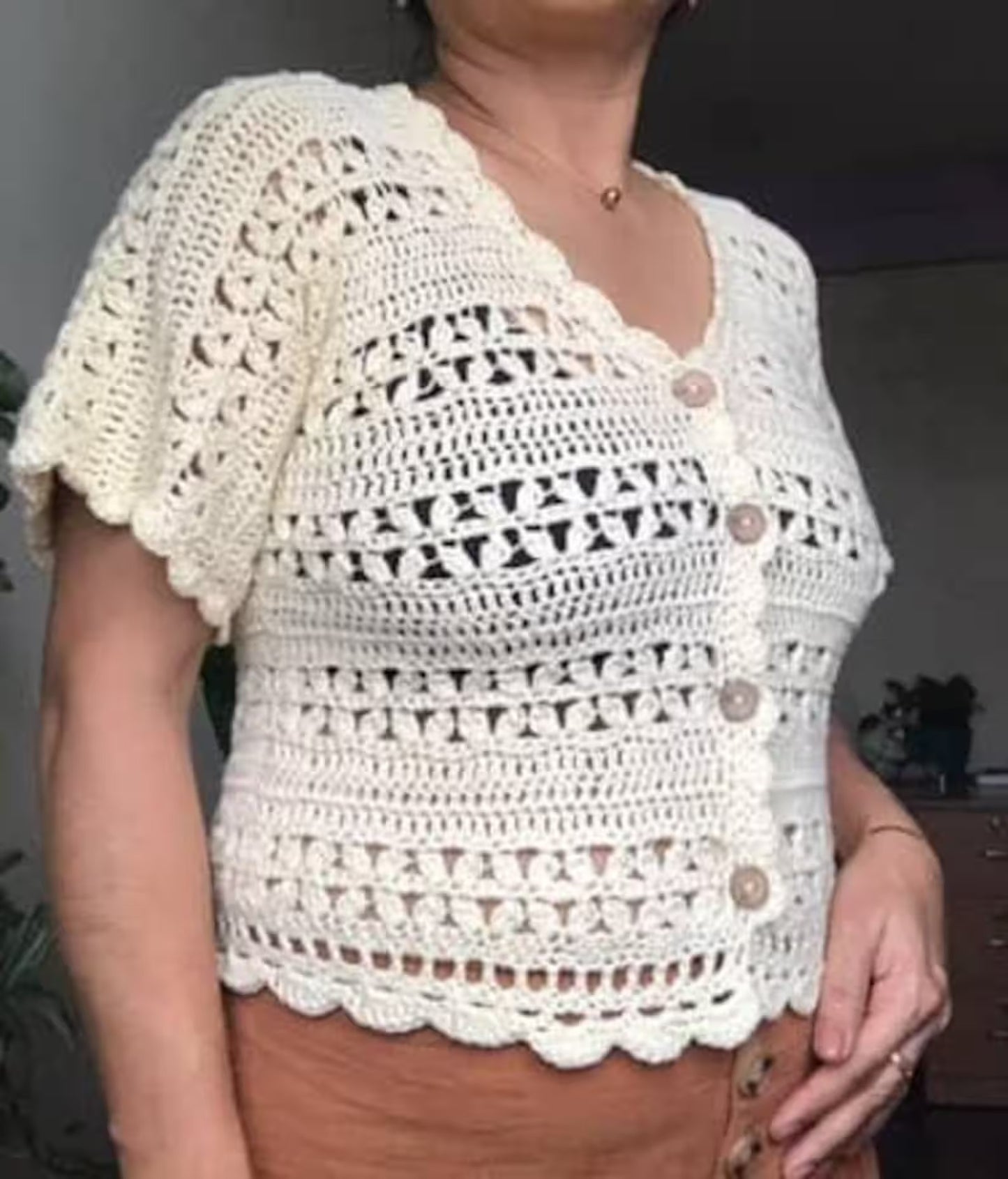 Casual Summer Buttoned Top Crochet Pattern
